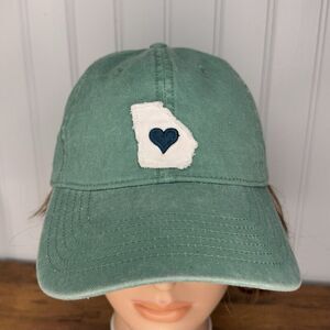Home Free GEORGIA GA Heart Logo Green Strapback Baseball Cap Dad Hat Adjustable
